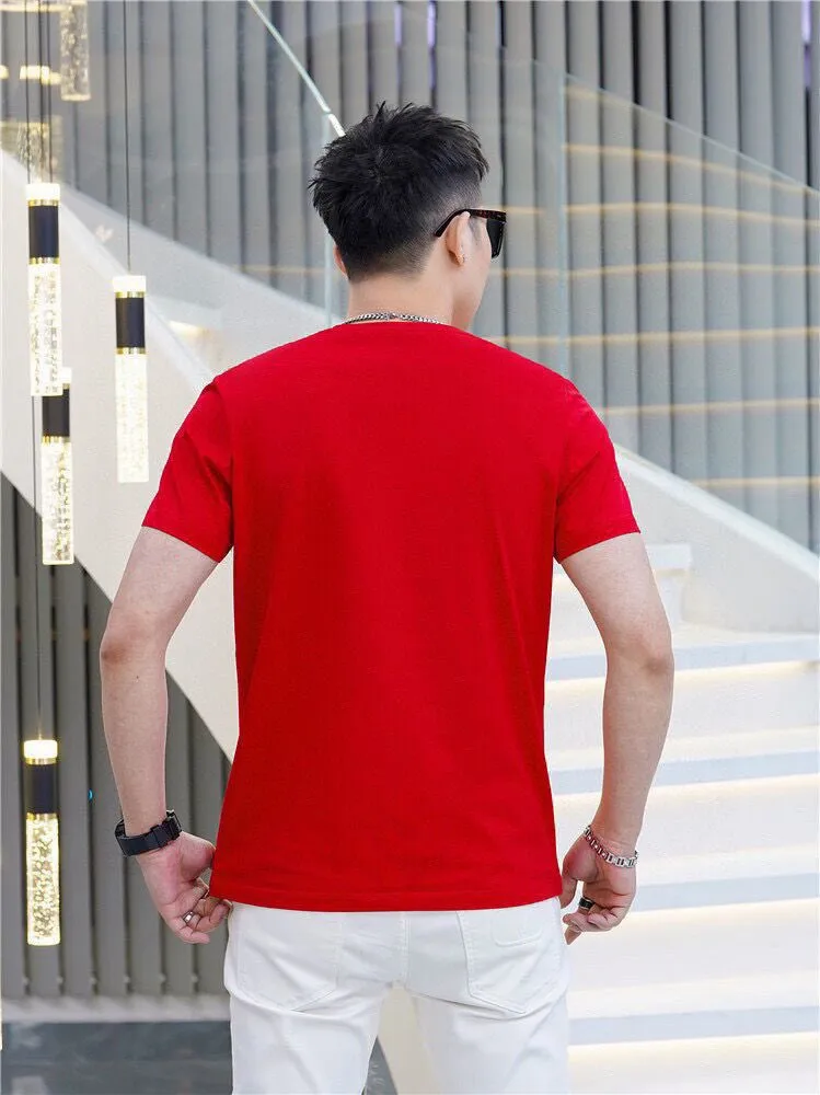 P140 Original men's casual short-sleeved T-shirt from the brand [AMIRI] (Good News for Fat People), new product for the spring and summer of 2025, customized top-notch logo craftsmanship on the chest, matched with the entire details, top-notch quality and tailoring design, customized imported mercerized cotton fabric! Full of style, the color scheme is light and versatile. M-5XL (wear up to 220 pounds)