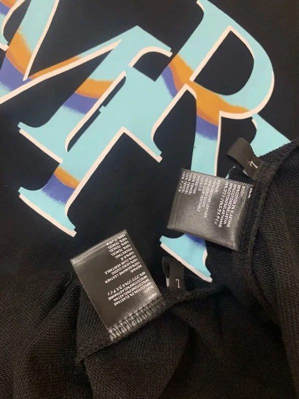 882 model P220 high quality 360g pure cotton terry AMIRI real shot sweatshirt black hanging shot S. M. L. XL