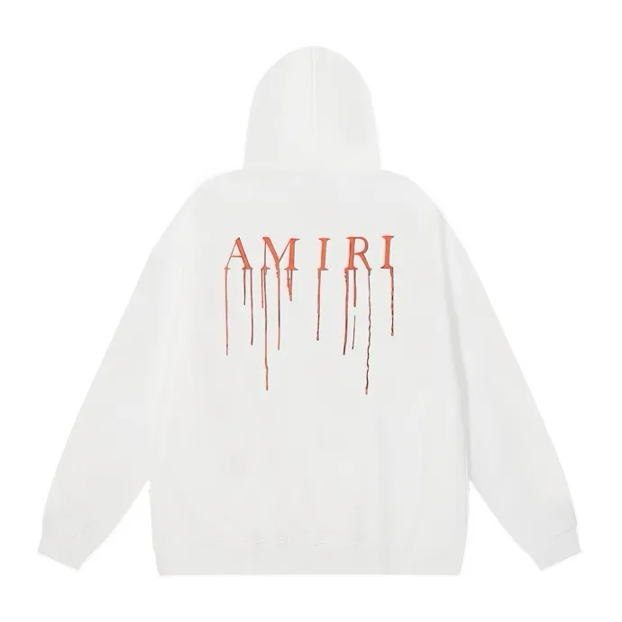 Style number: 859 P220 Fabric: 360g pure cotton terry sweatshirt AMIRI 2025 autumn and winter new logo hooded terry sweatshirt high street unisex loose classic letter jacket Color: Black White Size: S M L XL