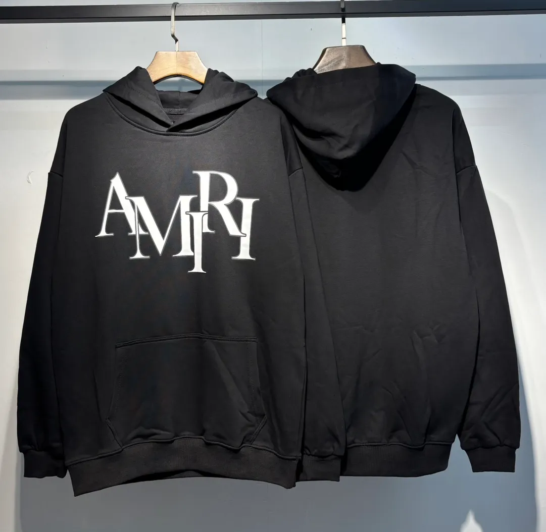 900 P220 autumn and winter new product AMIRI real shot sweatshirt black hanging shot S. M. L. XL