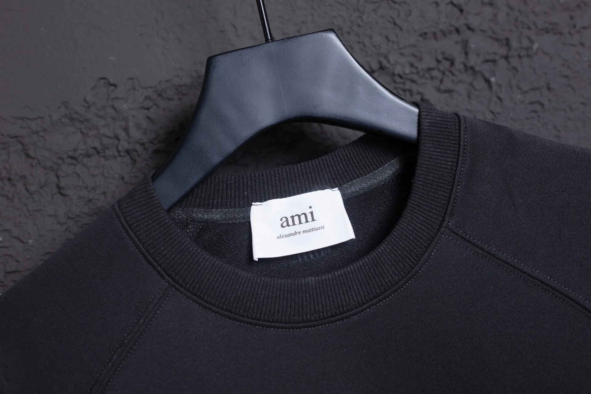 P160 AMI 25 autumn and winter new classic eight-letter custom stamp, customized 360g pure cotton fabric, high version, new main wheat, washed wheat, same style for men and women, color: black, size: S-XL