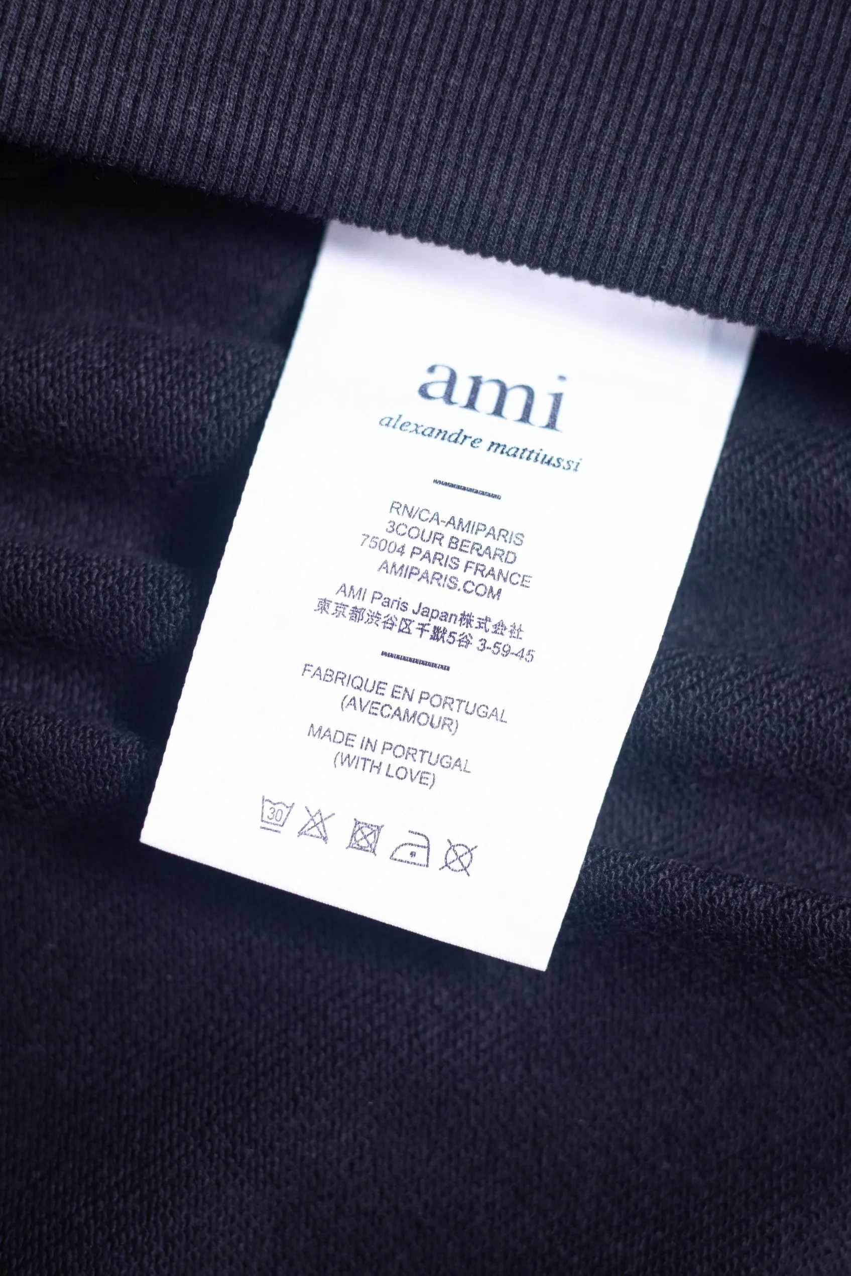 P160 AMI 25 autumn and winter new classic eight-letter custom stamp, customized 360g pure cotton fabric, high version, new main wheat, washed wheat, same style for men and women, color: black, size: S-XL
