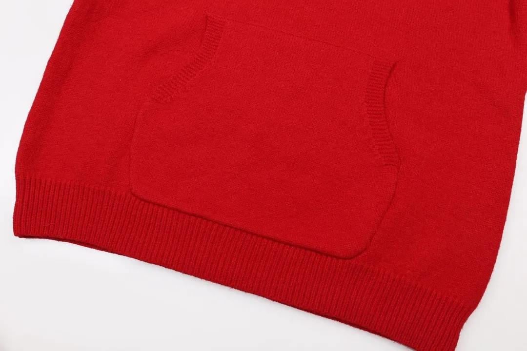 P340 AMIRI new letter logo jacquard, tassels damaged hole hooded sweater Color: apricot gray red black Size: S M L XL XXL