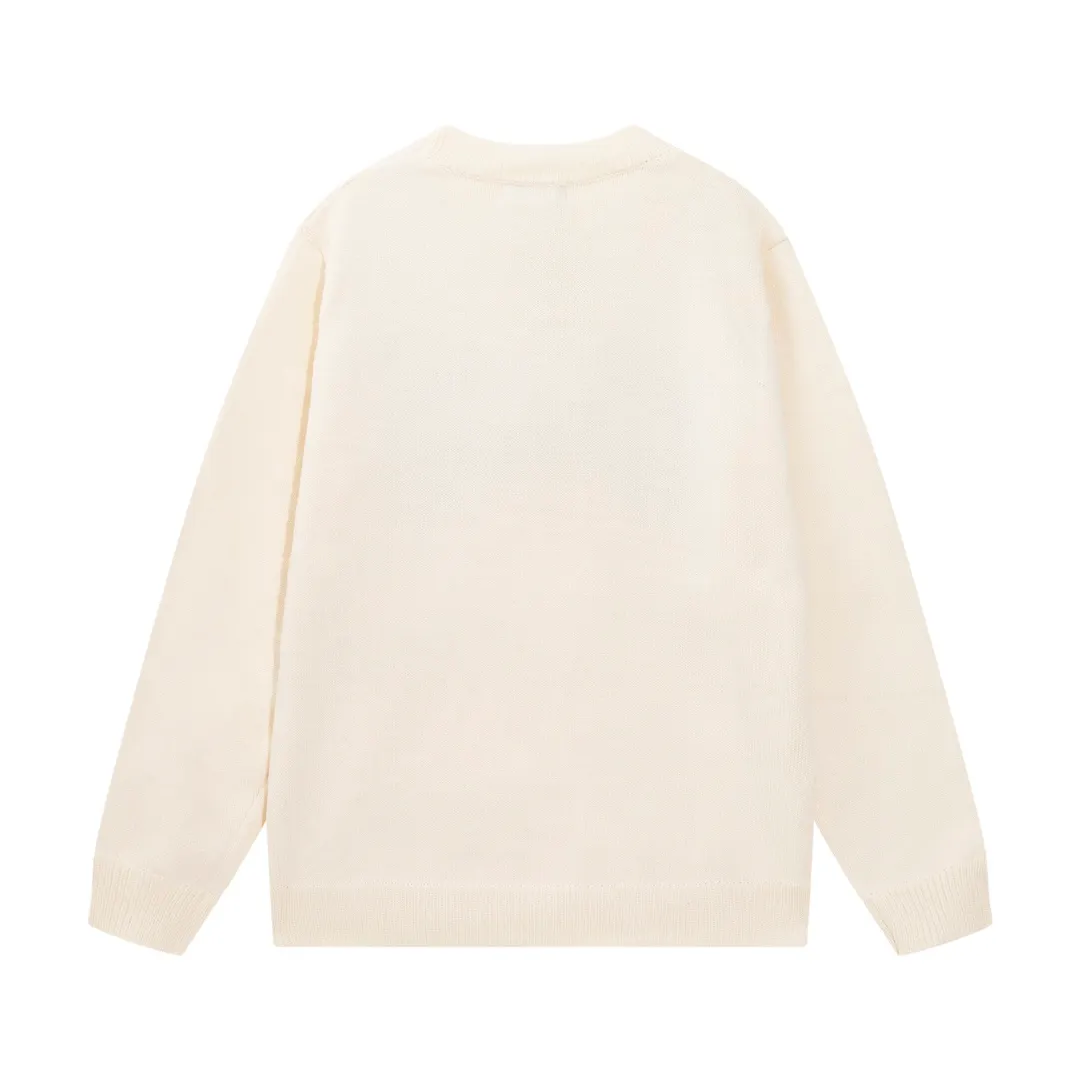 P280 AMIRI new neckline personalized logo chest patch sweater Color: White Black Size: S M L XL XXL