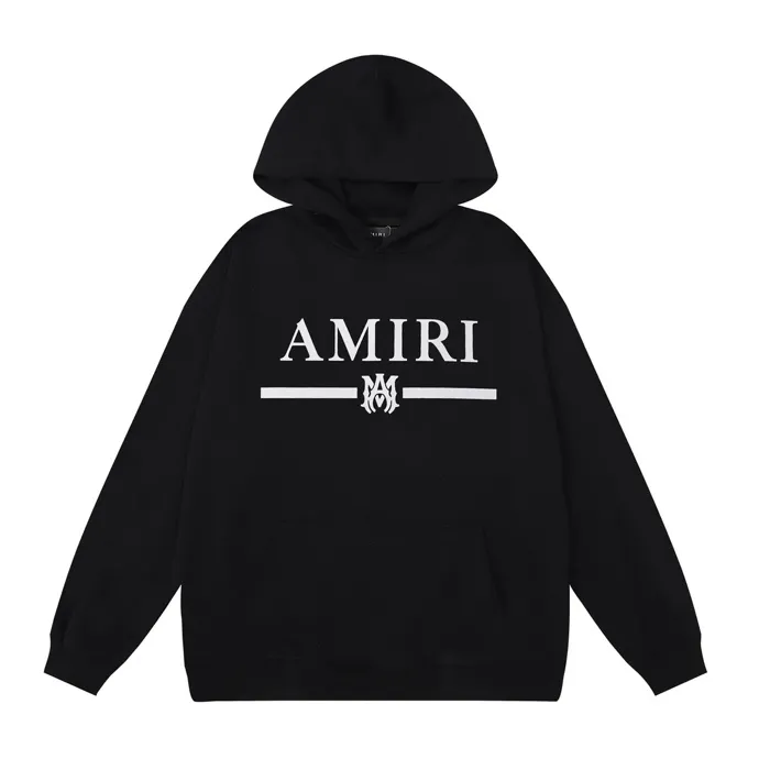 Style number: 871 P220 Fabric: 360g pure cotton terry sweatshirt AMIRI 2025 autumn and winter new logo hooded terry sweatshirt high street unisex loose classic letter jacket Color: Black White Size: S M L XL