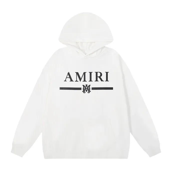 Style number: 871 P220 Fabric: 360g pure cotton terry sweatshirt AMIRI 2025 autumn and winter new logo hooded terry sweatshirt high street unisex loose classic letter jacket Color: Black White Size: S M L XL