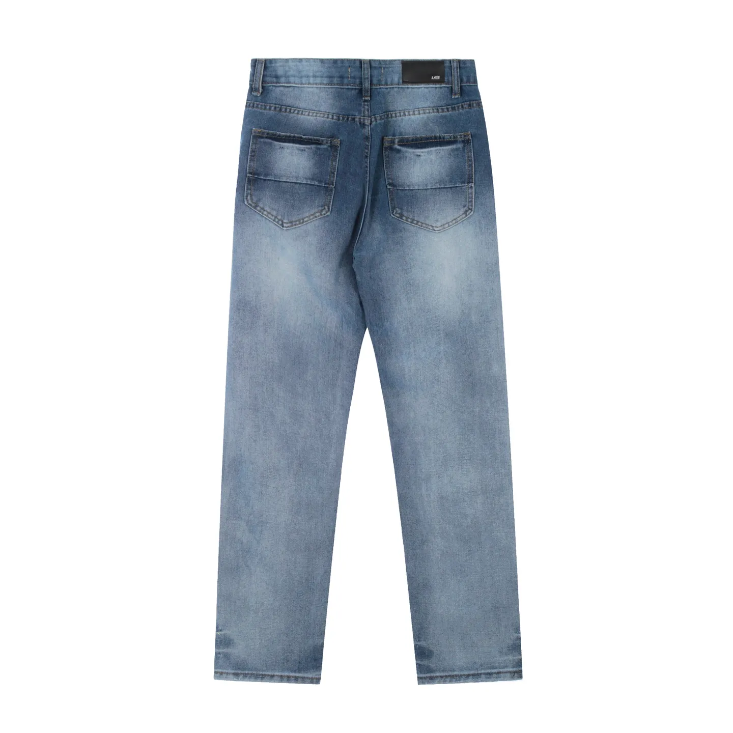 #M39 P168💰 Amiri classic embroidered patched leather distressed lettered jeans. Slim fit jeans. Produced by a major washed factory. Full of high-end. Partial destruction of the knees and patchwork design. Already used as a facade design. Leather waist nameplate. The focus of this style is not on the washing, but on the destroyed shape and version. The secret lies in the craftsmanship of the master. The cost of post-processing, grinding, cutting, etc. is far beyond the cost of assembly line products. Color: Picture color Size: 30-32-34-36