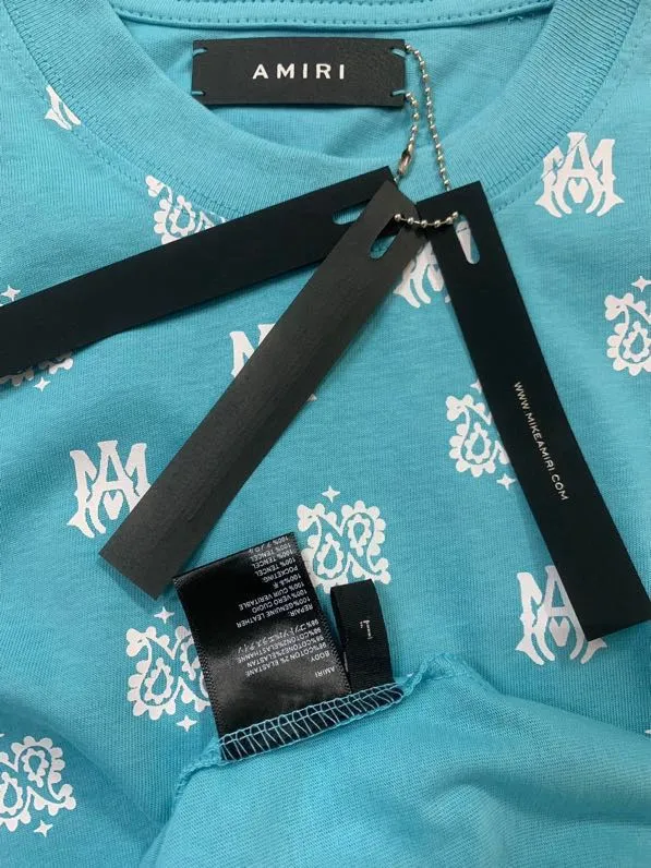 688 model P126 AMIRI real shot black white blue hanging shot S. M. L. XL details