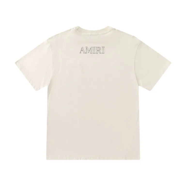 P170 8066#AMIRI pocket embroidery washed LOGO, color: beige, black, size: S M L XL