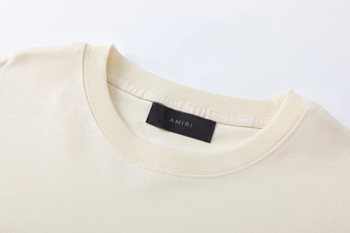 P170 8066#AMIRI pocket embroidery washed LOGO, color: beige, black, size: S M L XL