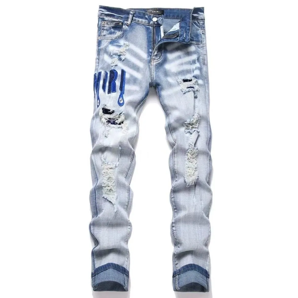 P180 model number Cc890 AMIRI MX1 high street jeans slim trousers FOG high street men's trend AMIRI In recent years, high street has become an increasingly common word in men's clothing. High street style has also become an important direction for everyone's matching. Oversize is basically indispensable for high street related items. Color: Picture color Code number: m-2xl