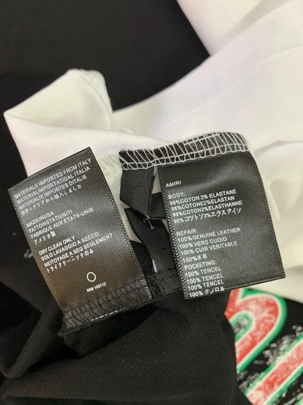 685 model P120 AMIRI real shot black white hanging shot S. M. L. XL