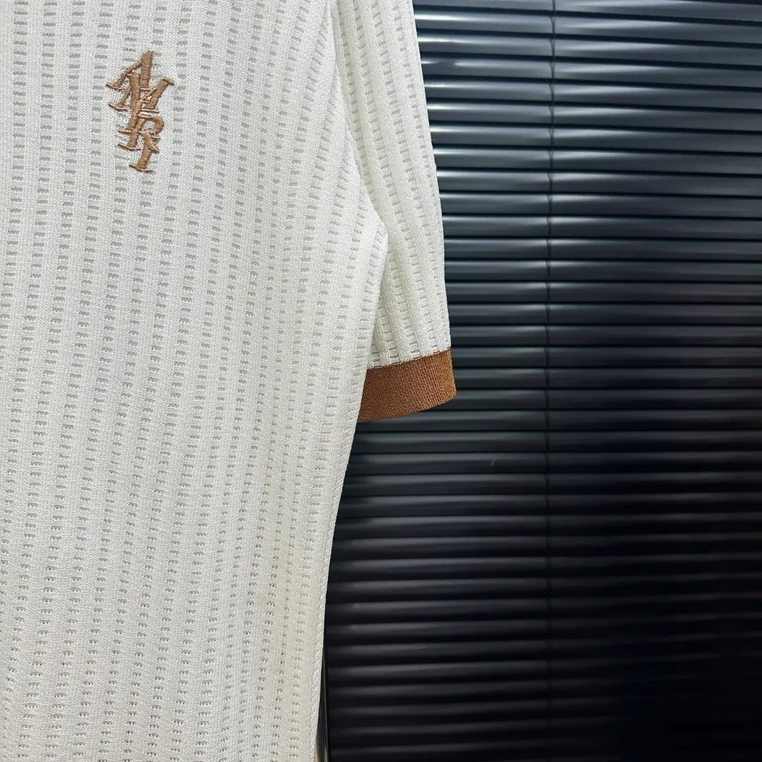 P300 Style: AMIRI patchwork embroidered knitted POLO Size: S-XXL Fabric: Wool blend Accessories: Full set of customized original accessories No gender distinction, same style for men and women