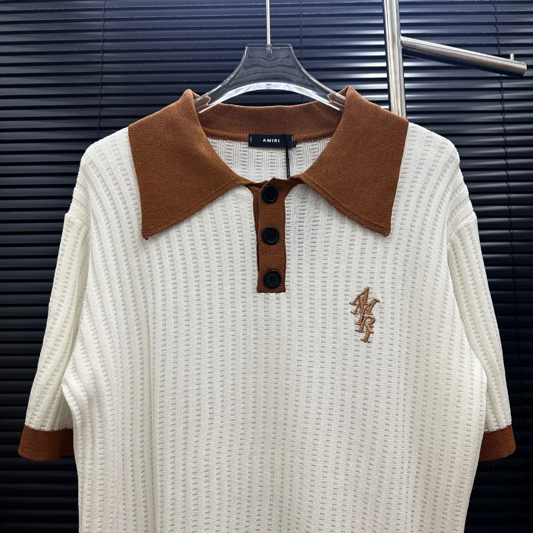P300 Style: AMIRI patchwork embroidered knitted POLO Size: S-XXL Fabric: Wool blend Accessories: Full set of customized original accessories No gender distinction, same style for men and women