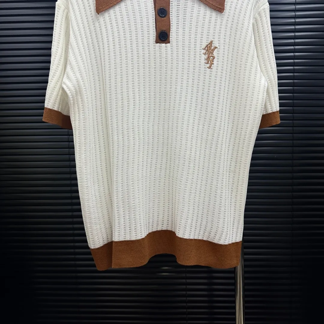 P300 Style: AMIRI patchwork embroidered knitted POLO Size: S-XXL Fabric: Wool blend Accessories: Full set of customized original accessories No gender distinction, same style for men and women