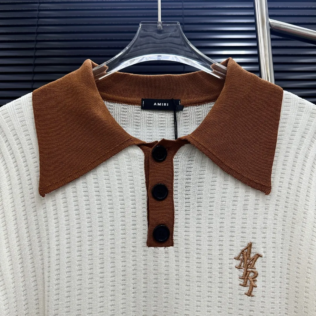 P300 Style: AMIRI patchwork embroidered knitted POLO Size: S-XXL Fabric: Wool blend Accessories: Full set of customized original accessories No gender distinction, same style for men and women