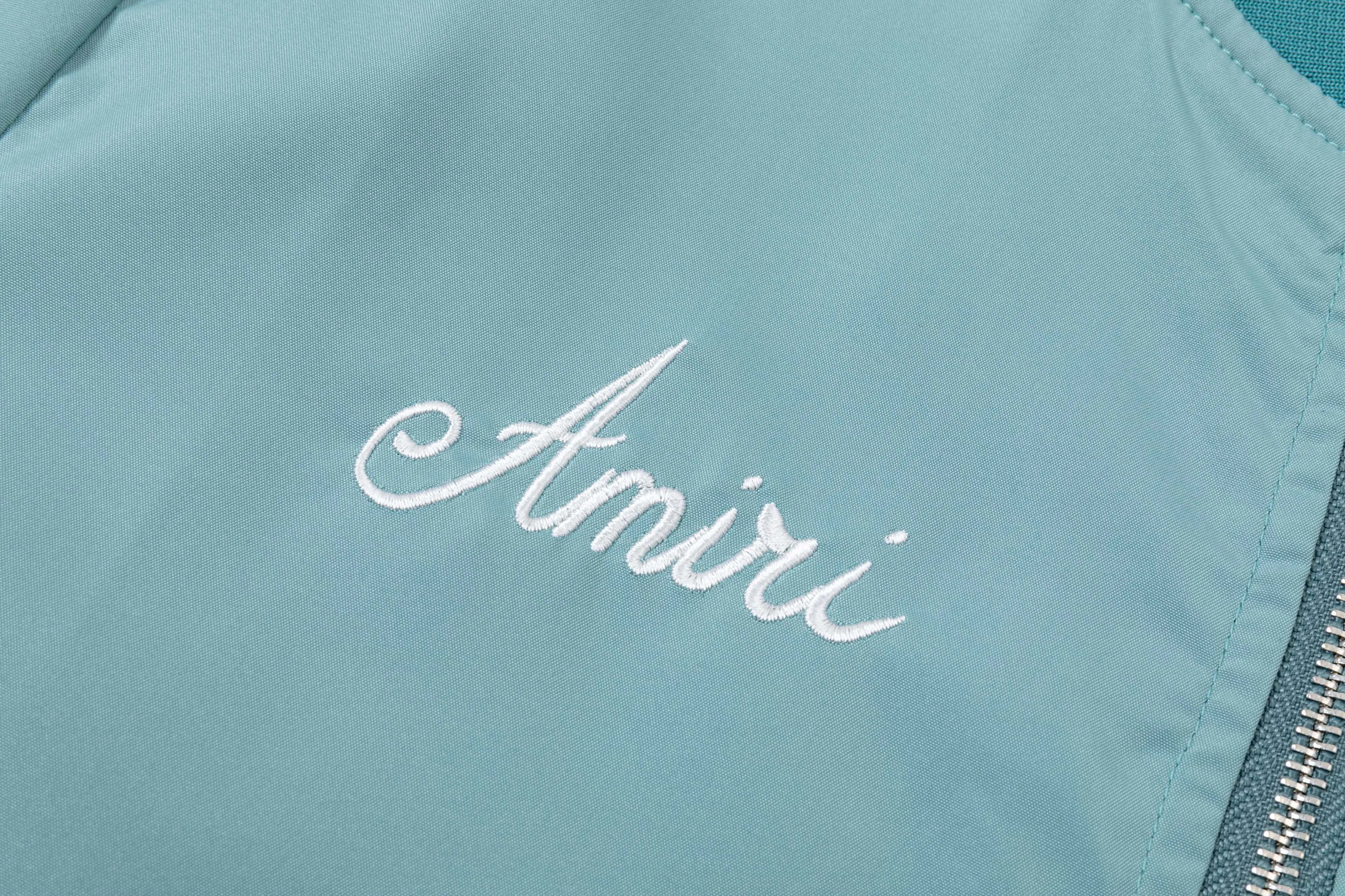 P320 2025 AMIRI... New style for autumn and winter. Hardware logo. High-quality jacket. Mainly recommended version. Customized fabrics. Higher grade. High-density memory brushed lining. More fashionable and comfortable. High-standard customization. The upper body is very stylish. Classic and versatile. It can be matched with any fashion. The version is super good. It is recommended!  Color: Aqua Blue Black Size: M-4XL