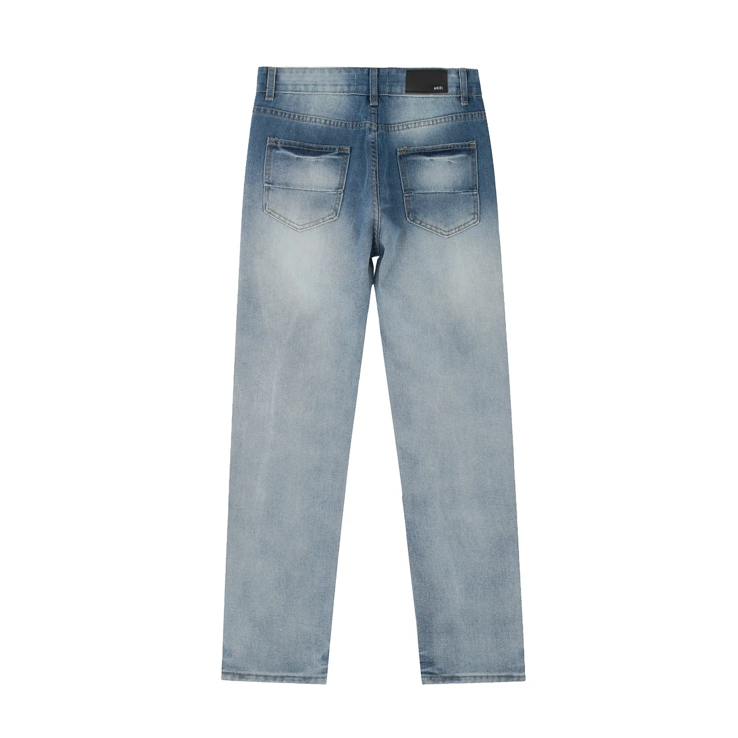 #M44 P168💰 Amiri classic embroidered patched leather ripped letter skinny jeans. Slim skinny jeans. Produced by a major washed factory. Full of high-end feel. Knee part destroyed design with patchwork design. Already used as facade design. Leather waist nameplate. The focus of this style is not on the washing, but on the destroyed shape and version. The secret lies in the craftsmanship of the master. The cost of post-processing, grinding, cutting, etc. is far beyond the cost of assembly line products. Color: Picture color Size: 30-32-34-36