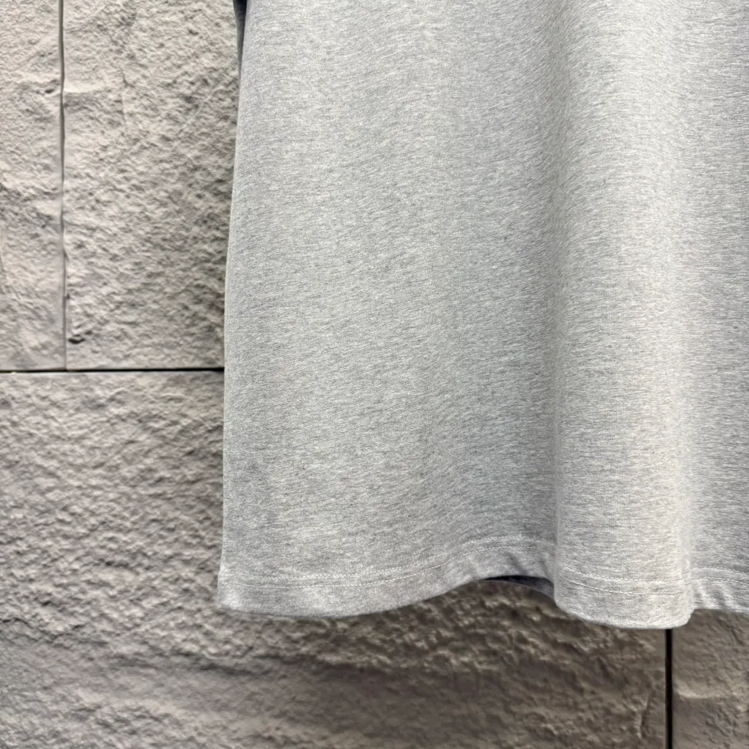🅿️180 Ami* love embroidery 2025 spring and summer new style Hollow love A embroidered with personalized letters Customized double yarn plain cotton fabric Short-sleeved T-shirt Same style for men and women Color: white floral gray black Size: S (90-130 pounds) M (120-150 pounds) L (140-165 pounds) XL (160-180 pounds) XXL (180-210 pounds)