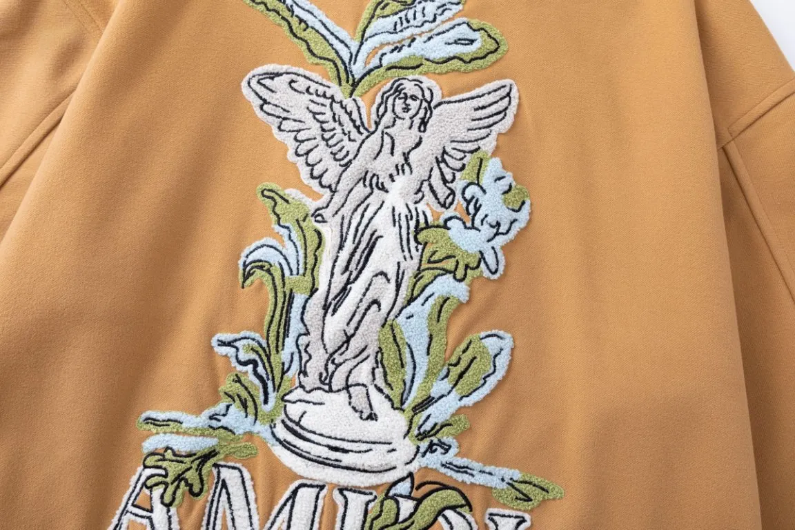 P516 7188#AMIRI Angel Goddess Towel Embroidered LOGO, Color: Black, Light Brown, Size: S M L XL