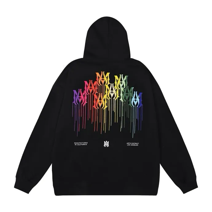 Style number: 870 P230 Fabric: 360g pure cotton terry sweatshirt AMIRI 2025 autumn and winter new logo hooded terry sweatshirt high street unisex loose classic letter jacket Color: Black White Size: S M L XL