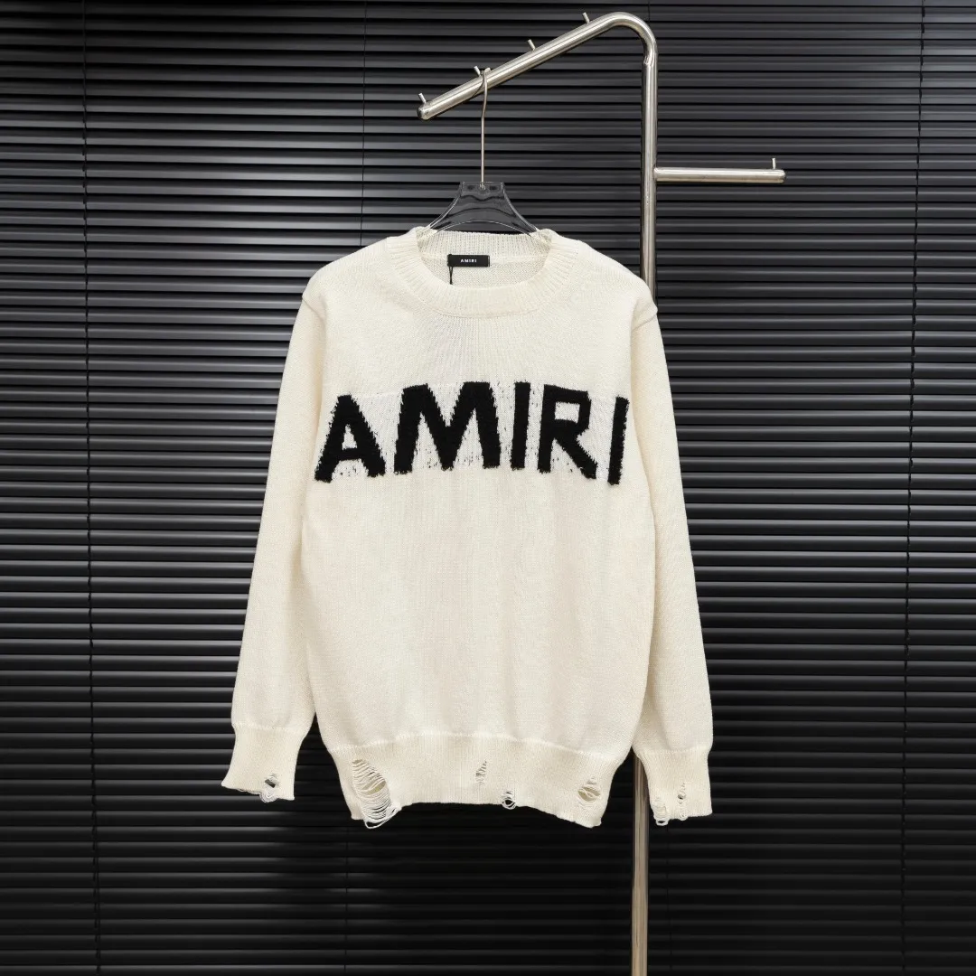 P290 Style: AMIRI distressed knitted long-sleeved sweater Size: S-XXL Fabric: Wool blend Accessories: Full set of customized original accessories No gender distinction, same style for men and women