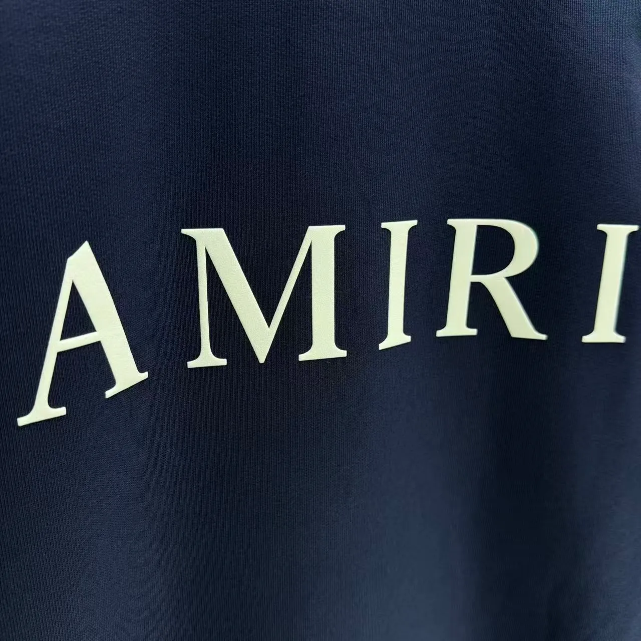 P210 AMIRI* 2025 autumn and winter new round neck sweatshirt 400g terry cotton letter logo three-dimensional foam Color: Black White Gray Dark Blue Size: S M L XL XXL