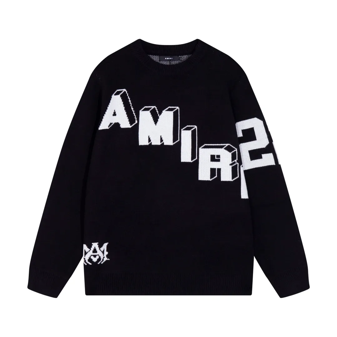 P280 AMIRI 2024 new sweater with 22 letters large logo on the back Color: White Black Size: S M L XL XXL
