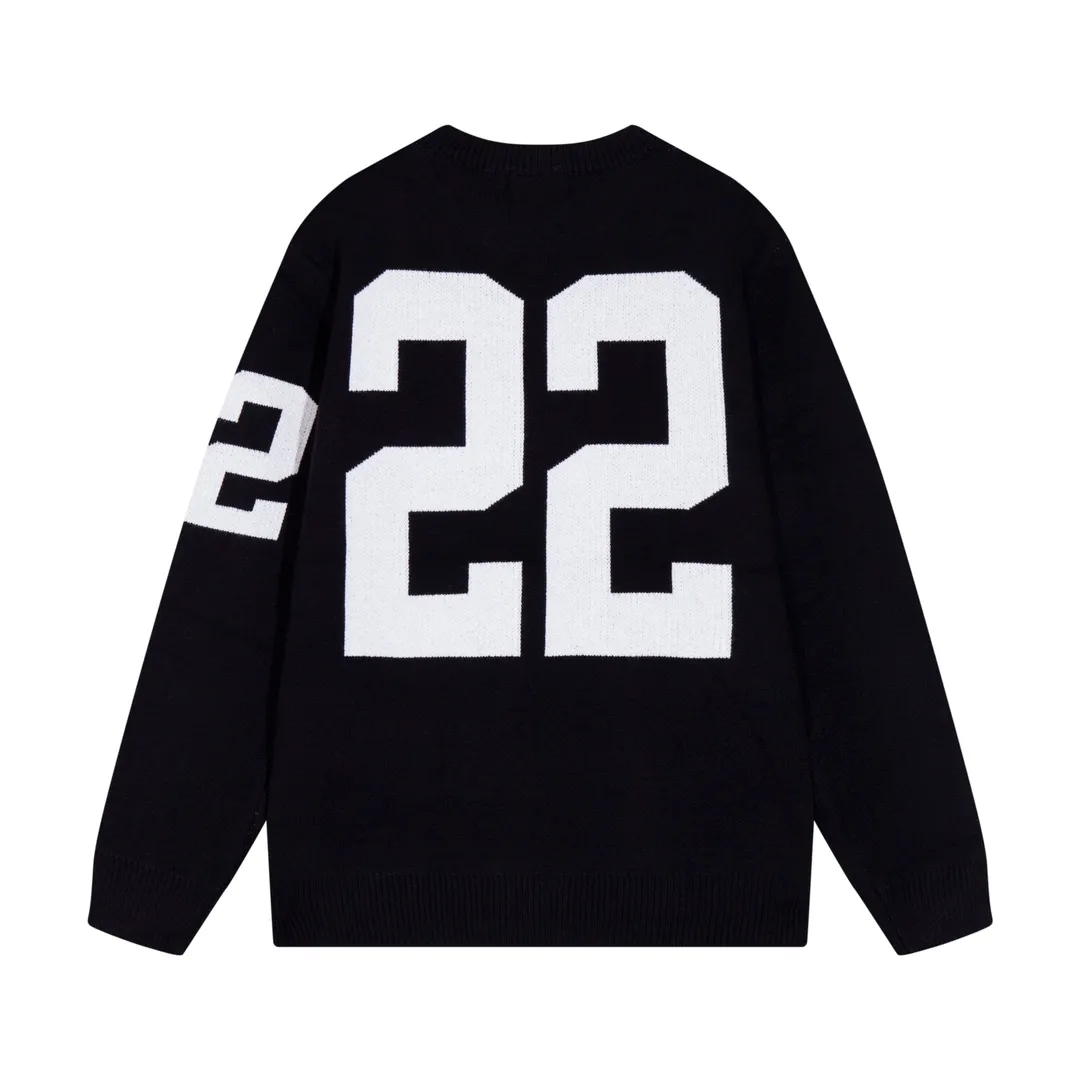 P280 AMIRI 2024 new sweater with 22 letters large logo on the back Color: White Black Size: S M L XL XXL