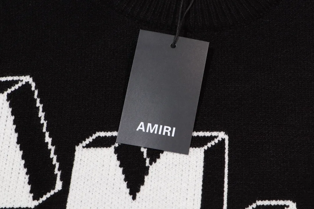 P280 AMIRI 2024 new sweater with 22 letters large logo on the back Color: White Black Size: S M L XL XXL
