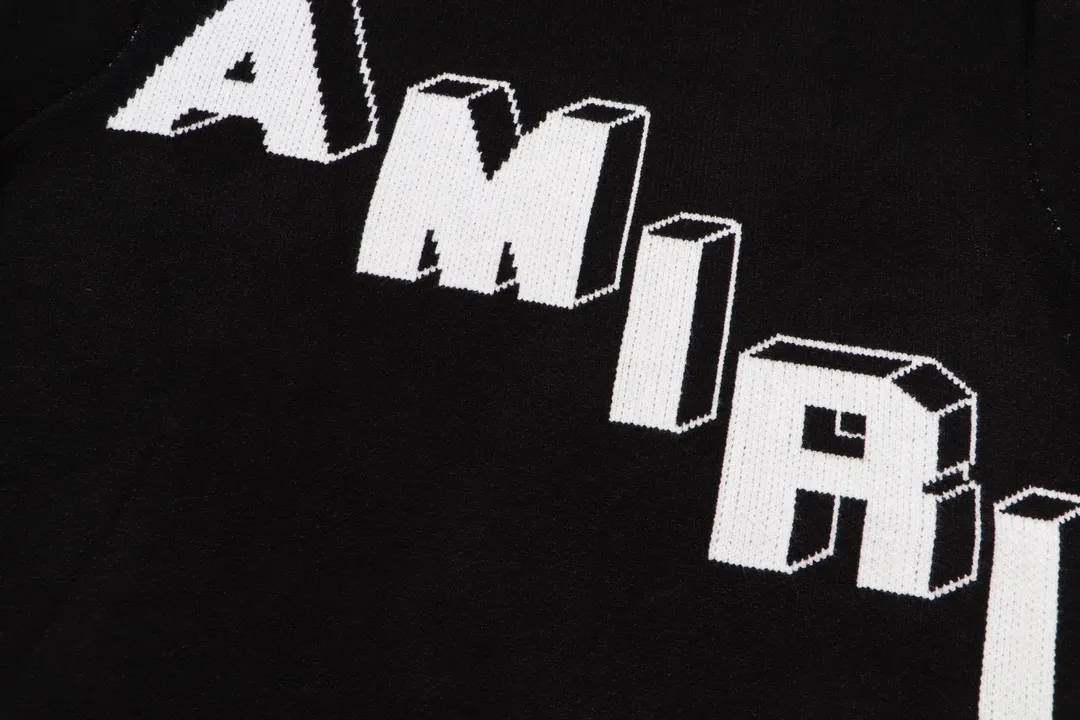 P280 AMIRI 2024 new sweater with 22 letters large logo on the back Color: White Black Size: S M L XL XXL