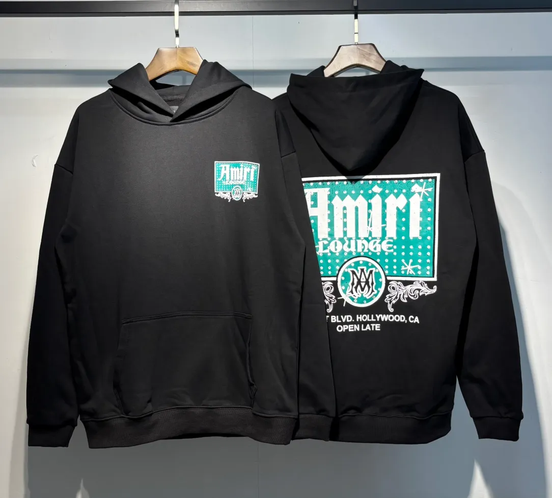 892 P230 autumn and winter new product AMIRI real shot sweatshirt black hanging shot S. M. L. XL