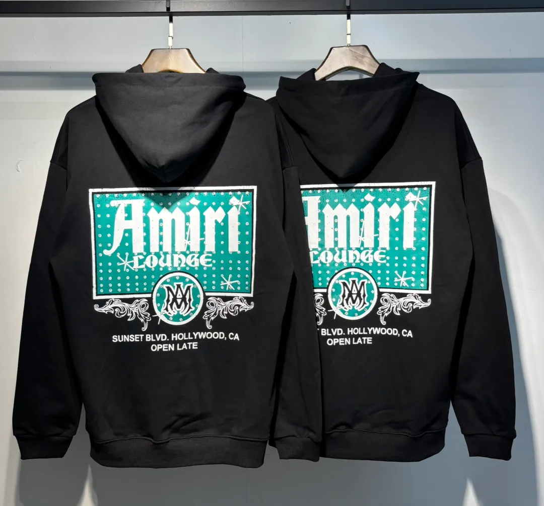 892 P230 autumn and winter new product AMIRI real shot sweatshirt black hanging shot S. M. L. XL