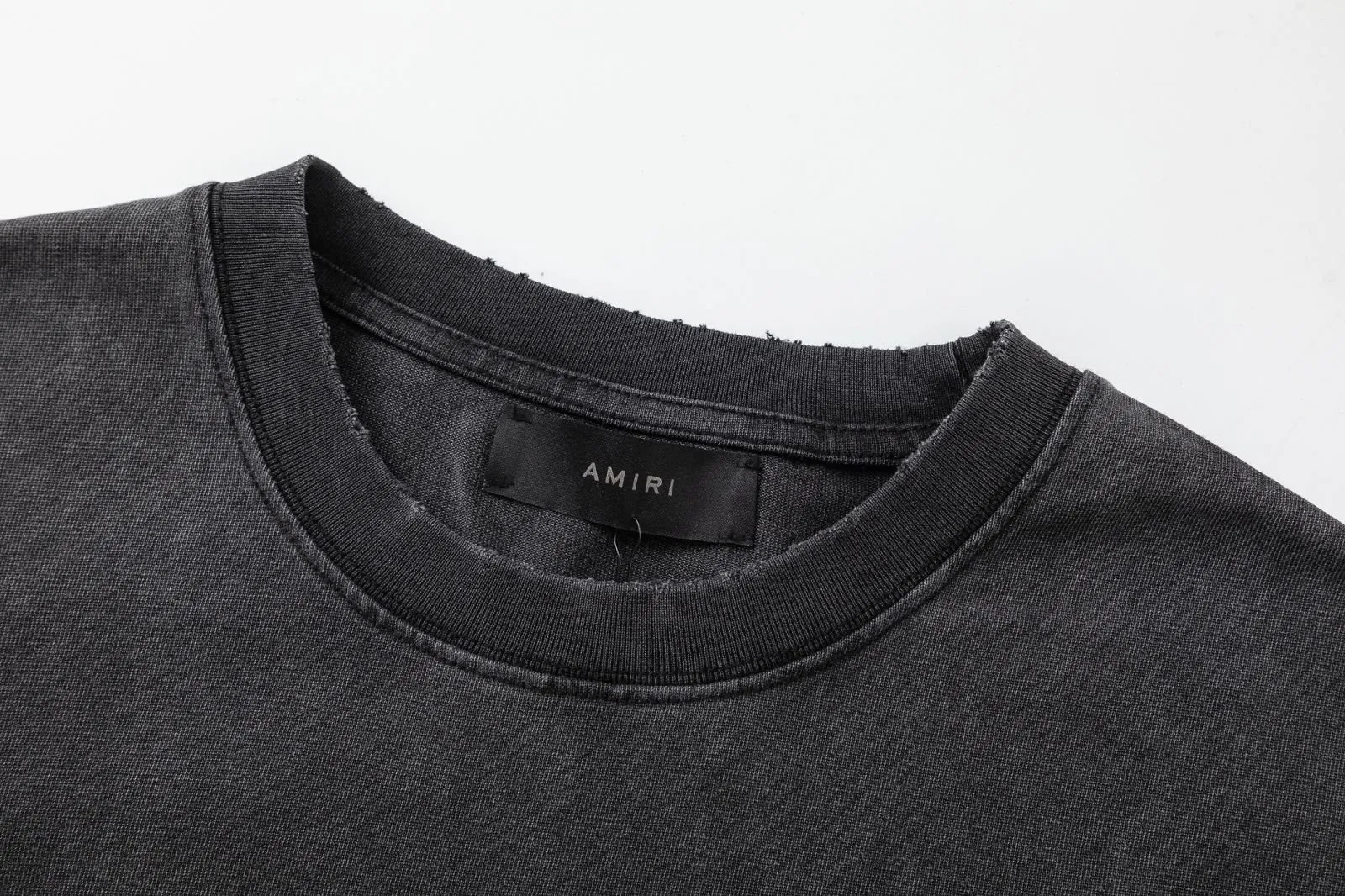 8048#P170, AMIRI lion head print, washed, frayed and fried, loose version of T-shirt, made of 300g heavy fabric, color: black, size: S M L XL