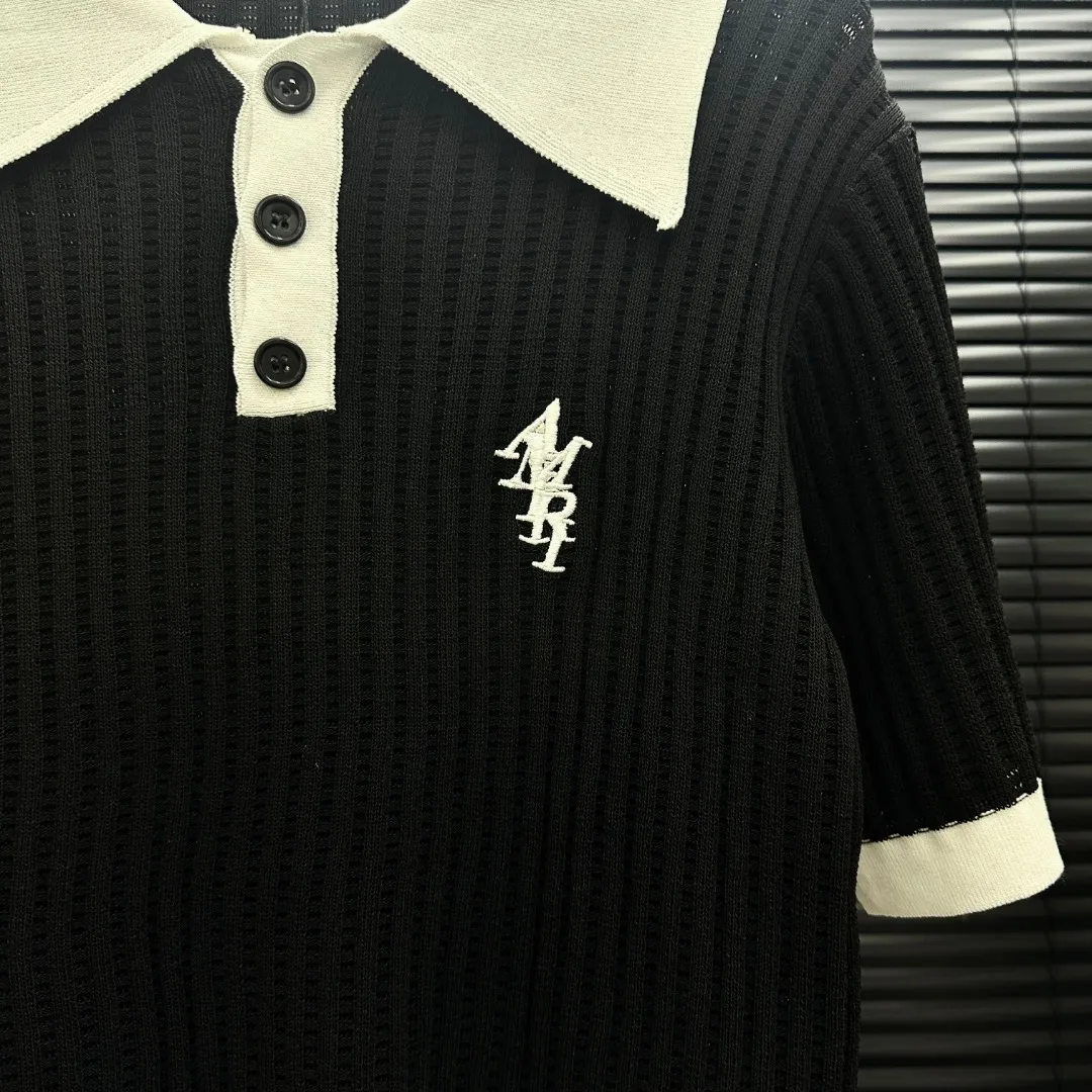 P300 Style: AMIRI patchwork embroidered knitted POLO Size: S-XXL Fabric: Wool blend Accessories: Full set of customized original accessories No gender distinction, same style for men and women