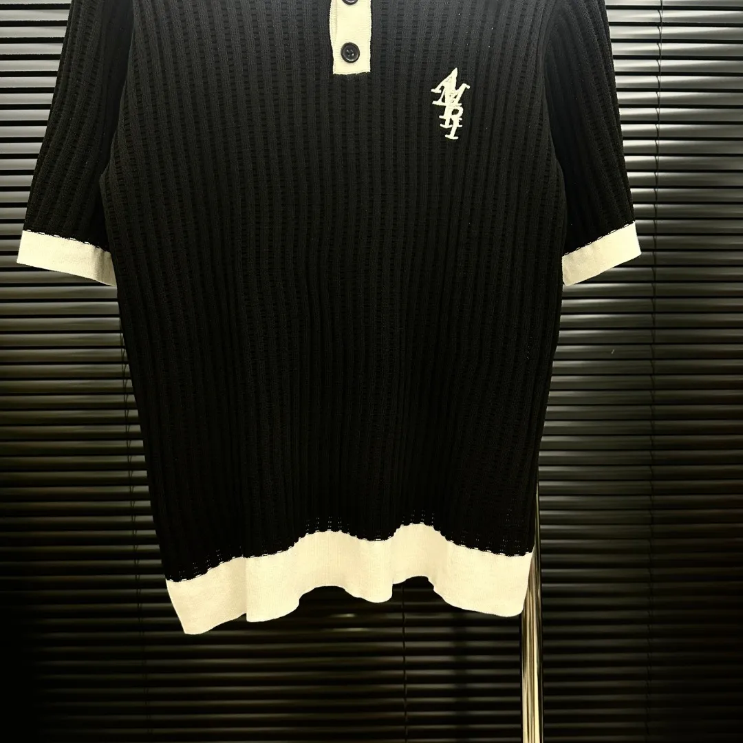 P300 Style: AMIRI patchwork embroidered knitted POLO Size: S-XXL Fabric: Wool blend Accessories: Full set of customized original accessories No gender distinction, same style for men and women