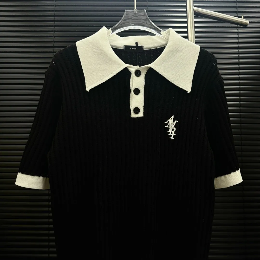 P300 Style: AMIRI patchwork embroidered knitted POLO Size: S-XXL Fabric: Wool blend Accessories: Full set of customized original accessories No gender distinction, same style for men and women