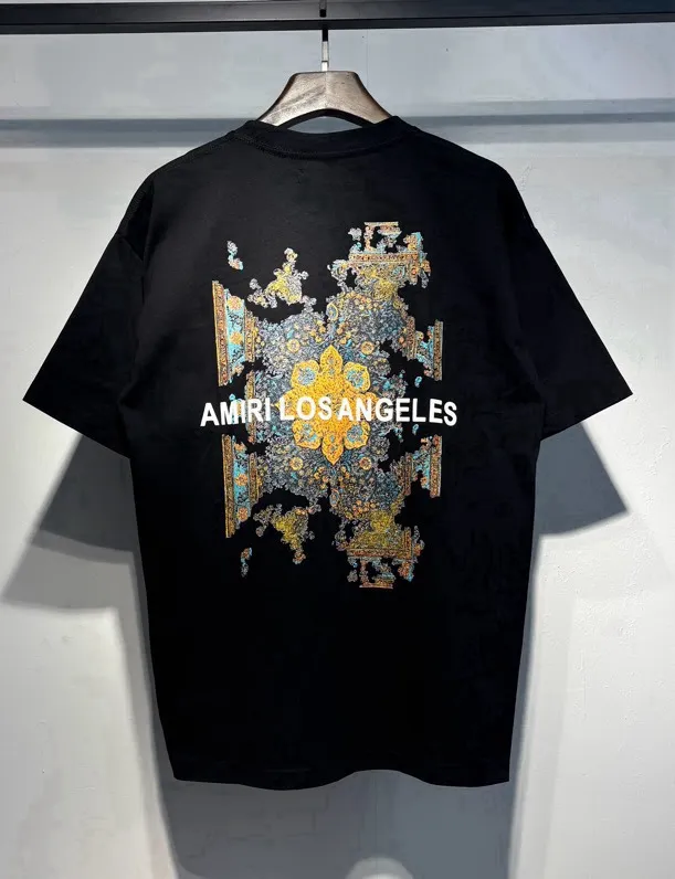 724 model P126 AMIRI real shot black white hanging cashew nut flower letters S. M. L. XL