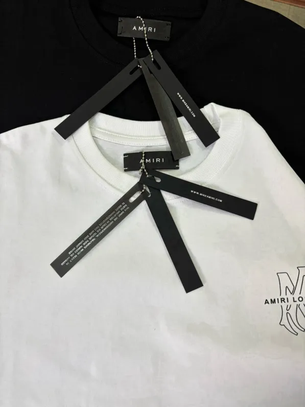724 model P126 AMIRI real shot black white hanging cashew nut flower letters S. M. L. XL