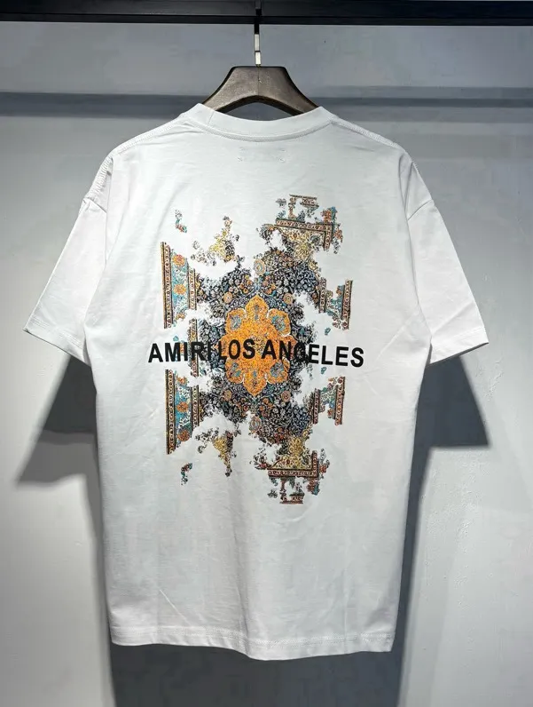 724 model P126 AMIRI real shot black white hanging cashew nut flower letters S. M. L. XL