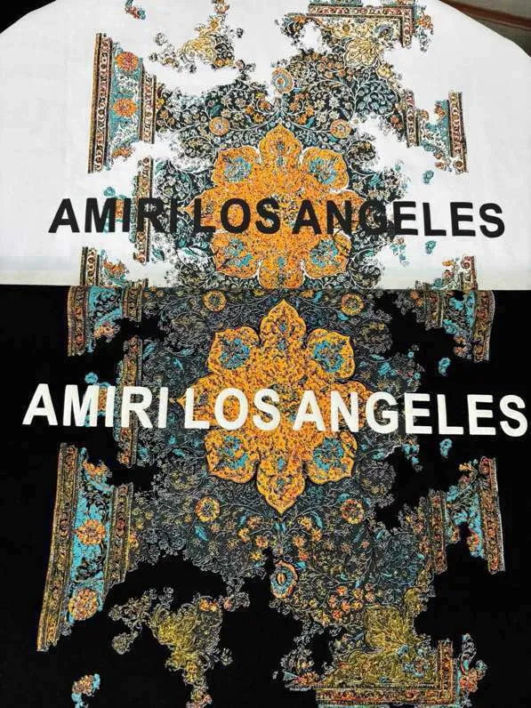 724 model P126 AMIRI real shot black white hanging cashew nut flower letters S. M. L. XL