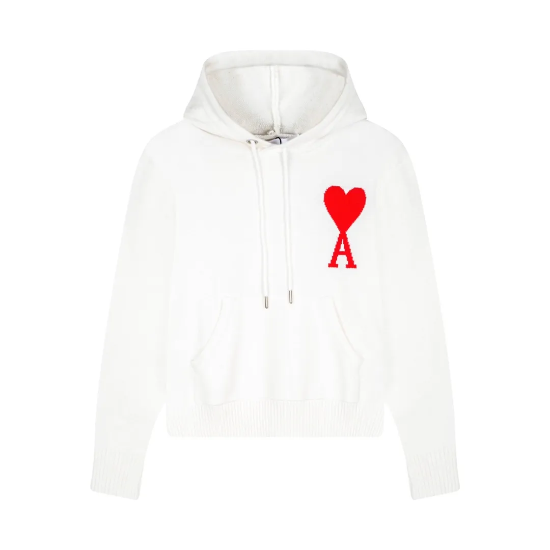 CYA46# ami paris22 spring and summer new big love letter A pullover wool sweater hooded, same style for men and women. Color: black white green yellow nine red royal blue gray black 7 colors code number: S-XL