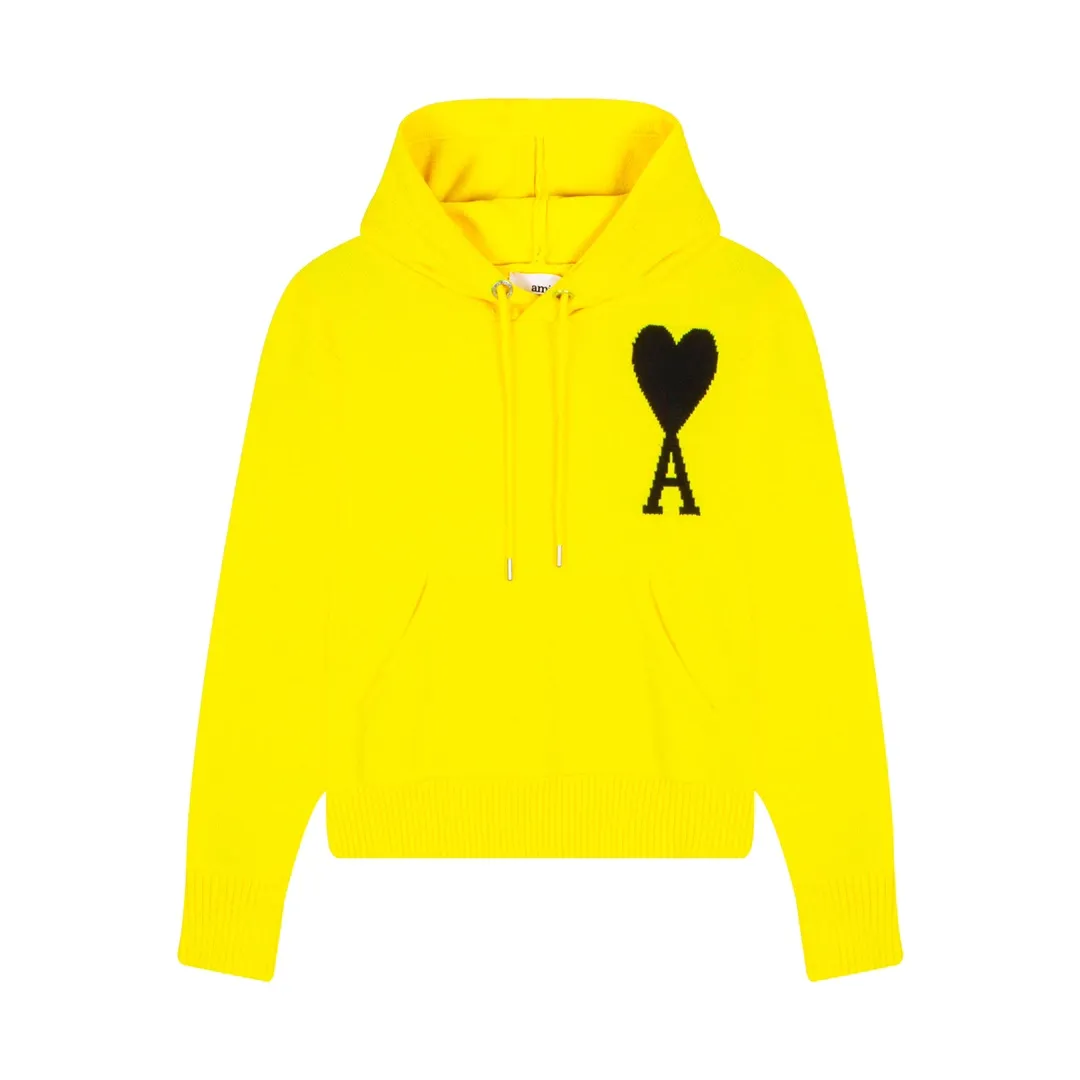 CYA46# ami paris22 spring and summer new big love letter A pullover wool sweater hooded, same style for men and women. Color: black white green yellow nine red royal blue gray black 7 colors code number: S-XL