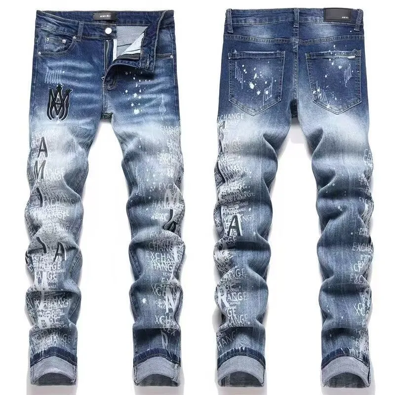 ￼#M05 P168💰 AMIRI splash-ink medal patch embroidered jeans trousers AMIRI high street basic ripped tight stretch jeans trousers Amiriamiri is transliterated as Emil, which is the name of the founder. Mike Amiri, the founder of amiri, grew up in Los Angeles, USA. He was influenced by the local street culture Rock since he was a child, so he founded the amiri brand named after himself. A variety of trendy clothing meets the needs of different trendy players. Amiri clothing has novel and unique styles and is a well-known street brand in the United States. Many of its styles and styles are loved by many street photographers. Various clothing styles meet the needs of different people, show their unique temperament, and show the trend of dressing. amiri's jeans are relatively famous. Not only do they have many styles, but the quality of the jeans is also very good. Many celebrities have also worn amiri brand jeans.  The jeans of the amiri brand break through the production process and cutting of the original jeans. The fabrics are relatively soft and comfortable, and are not as hard as some jeans, which can irritate the skin and cause the skin to bleed when worn. Los Angeles trendy brand Amiri's jeans are made with great detail from tailoring to texture, adding wrinkles, bullet holes, damage and other details to add to the trendiness of the jeans. You can choose the style that suits you according to your own needs. Only when you wear a suitable style can you have a certain sense of fashion.  In recent years, high street has become a word that appears more and more frequently in men's clothing. High street style has also become an important direction for everyone's matching. High street related items are basically inseparable from oversize or off-shoulder tops. The lower body is matched with trackpants or tight-fitting denim. In my opinion, the most representative one is perhaps annihilation. Color; picture color Size: 30-32-34-36