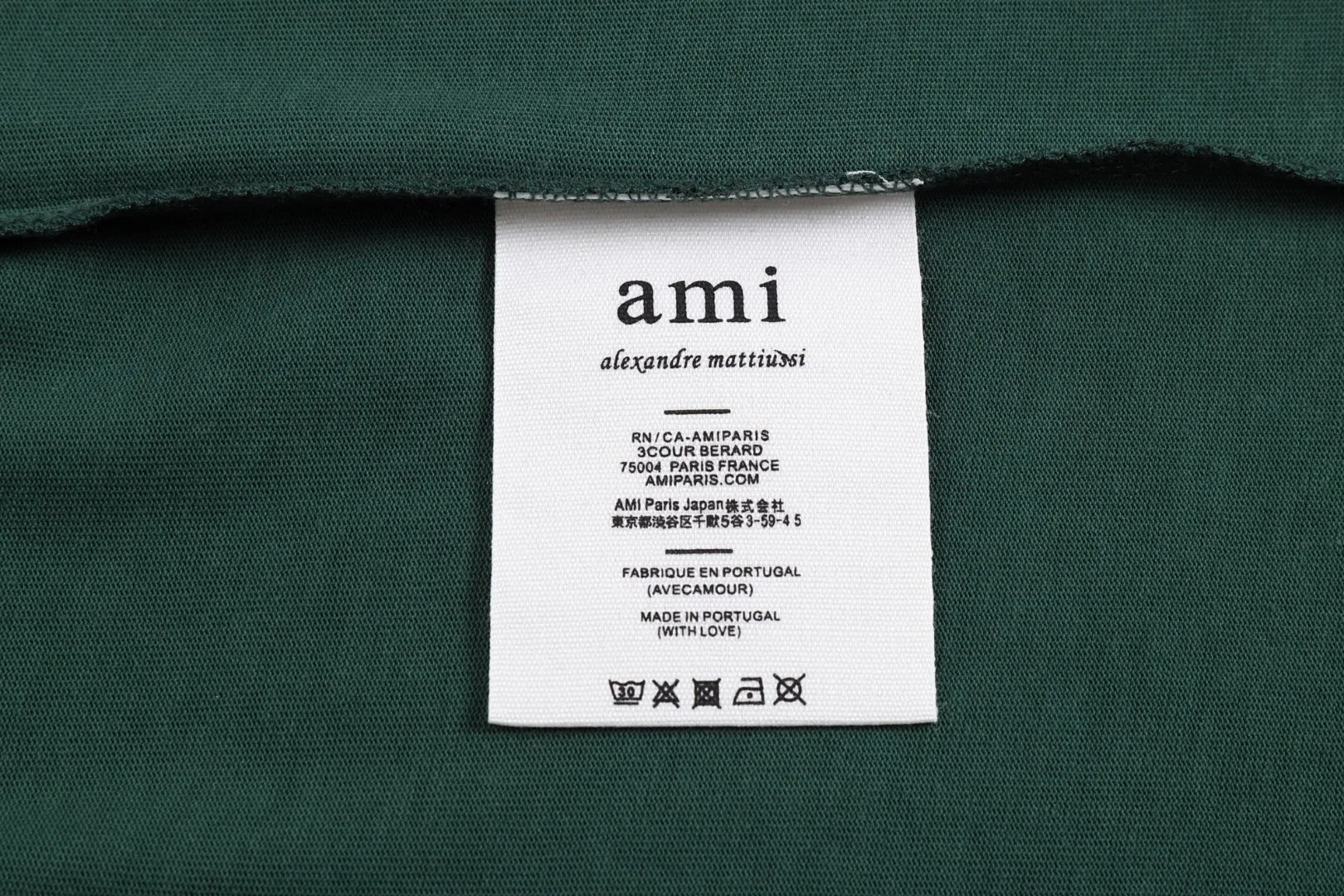 P114 Style No. 125 AMI&WDC [Cui Woo-sik co-branded model] AMI 2025 spring and summer new style short-sleeved genuine original 1;1 mold color: dark green code number: S-XL