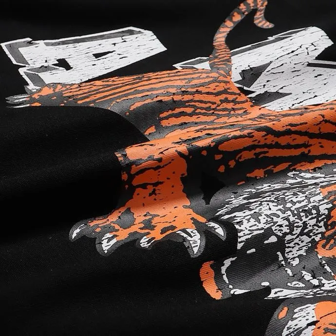 Style number: 694 P120 Fabric: 260g double yarn AMIRI 2025 spring and summer new logo round neck T-shirt high street unisex style loose classic tiger letter short sleeves Color: black Size: S M L XL