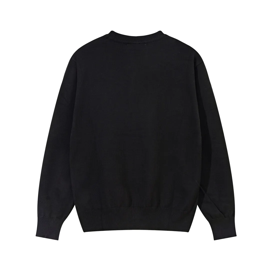 P200 A8103# MAISON KITSUNE 2023 New Autumn and Winter Classic Fox Head Round Neck Cardigan Sweater for Men and Women Color: Black Size: S-XL