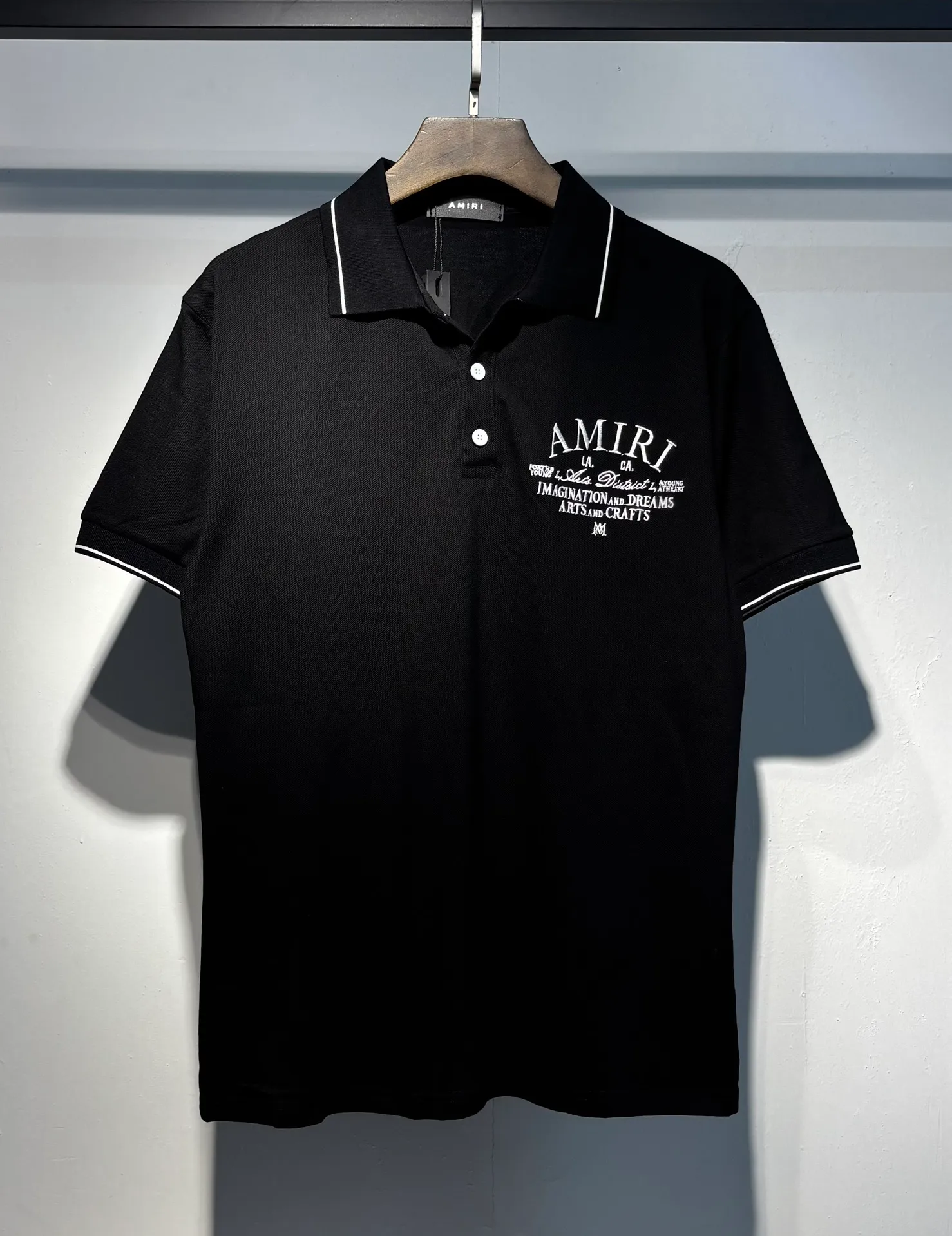 P166 New AMIRI embroidered POLO reverse collar shirt S. M. L. XL