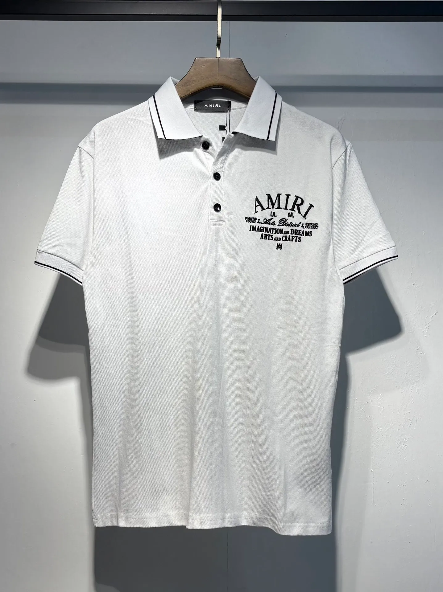 P166 New AMIRI embroidered POLO reverse collar shirt S. M. L. XL