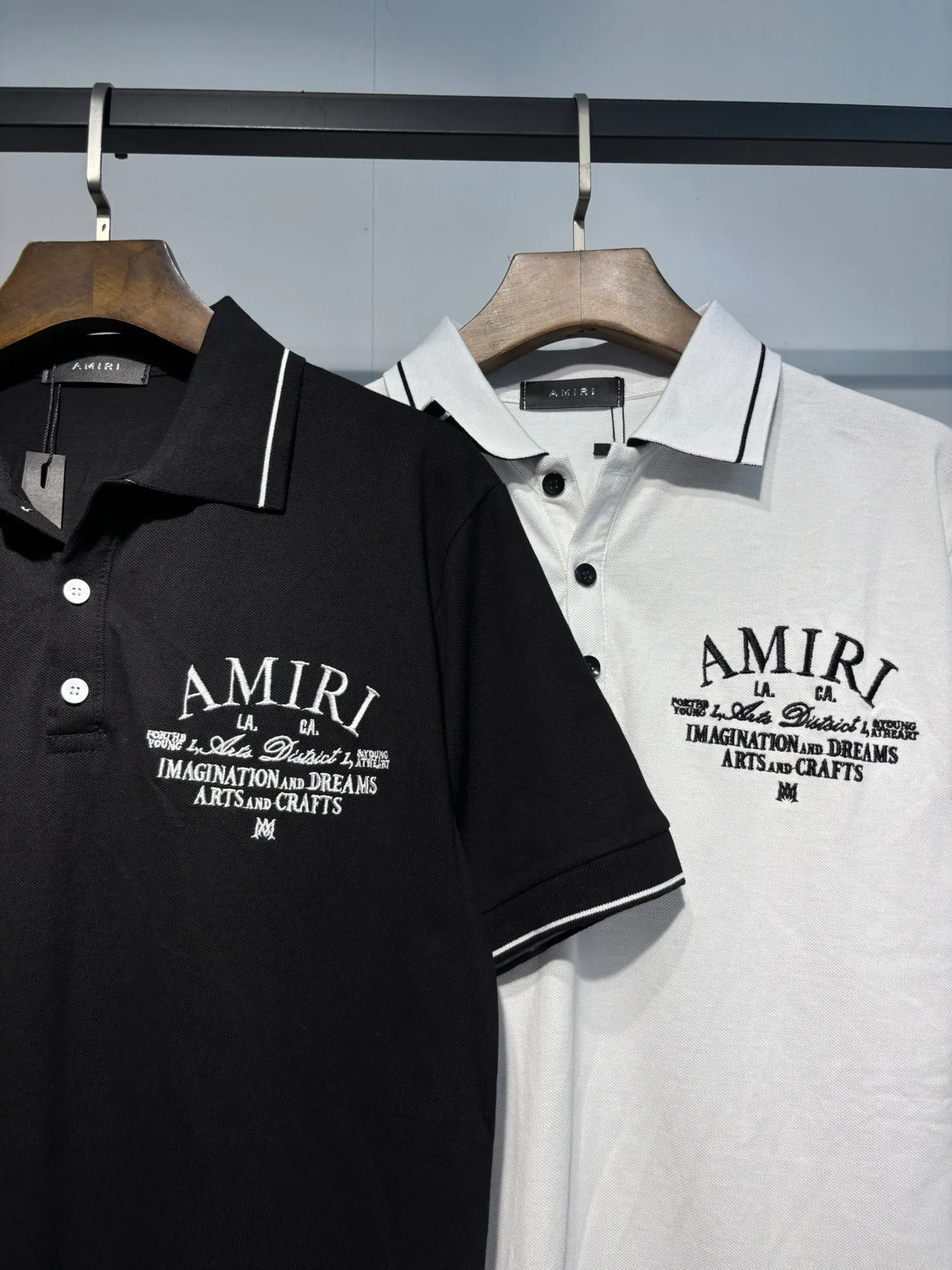 P166 New AMIRI embroidered POLO reverse collar shirt S. M. L. XL
